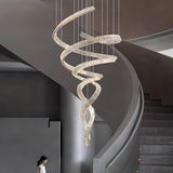 Long Spiral Crystal Chandelier – Handcrafted Material Texture and Detail View