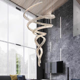 Long Spiral Crystal Chandelier – Ambient Illumination in Luxury Interior Setting View 4