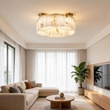 Ceiling Light View 4 | Luxury Marble & Solid Brass Flush Mount Ceiling Light | Minimalist Designer Cloud Ceiling Lamp | JINSHE | JINSHE