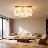 Ceiling Light View 5 | Luxury Marble & Solid Brass Flush Mount Ceiling Light | Minimalist Designer Cloud Ceiling Lamp | JINSHE | JINSHE