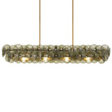 Pressed Glass Disc Linear Curated Mouth-Blown Fr – illuminated warm ambiance setting