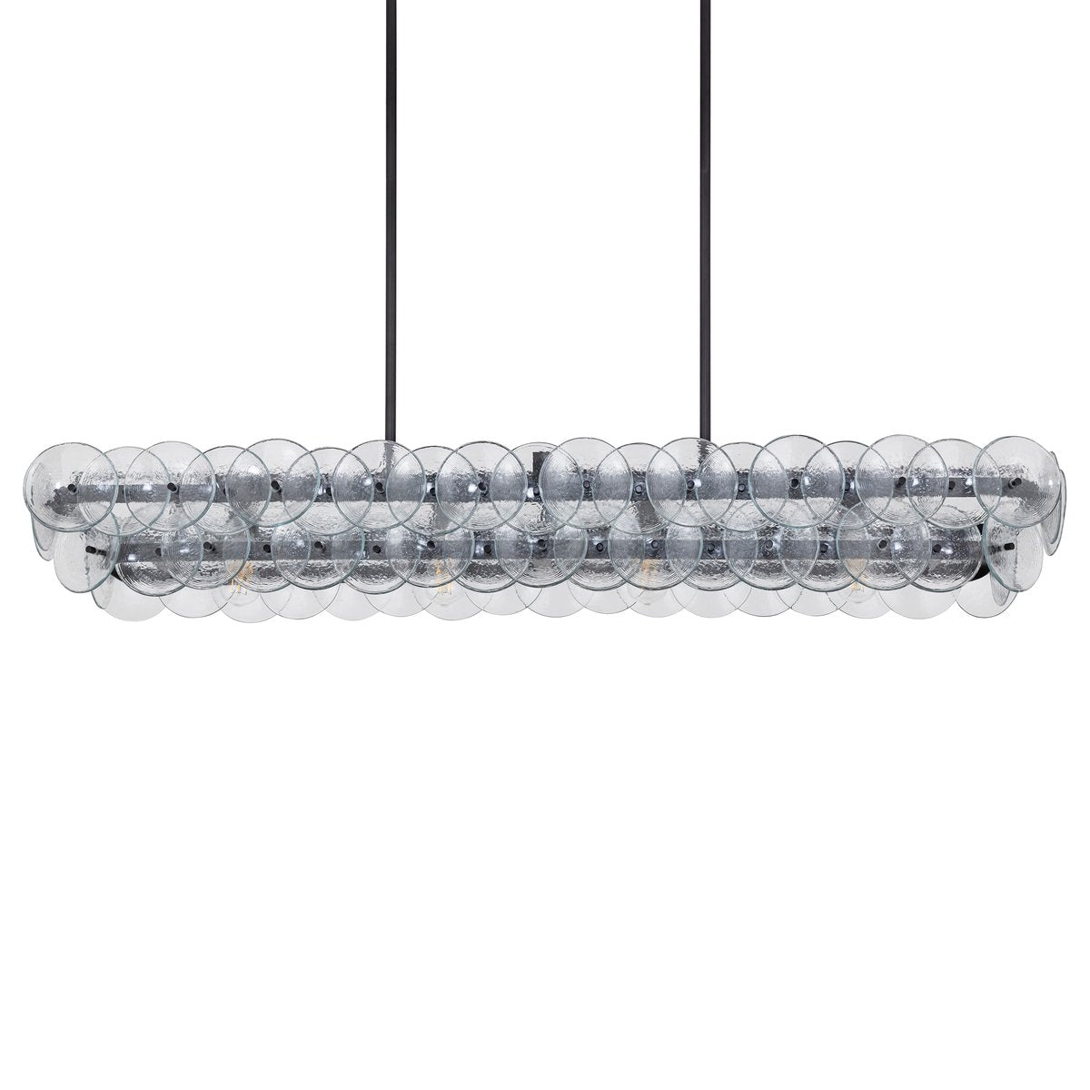 Pressed Glass Disc Linear Curated Mouth-Blown Fr – spatial dining room perspective