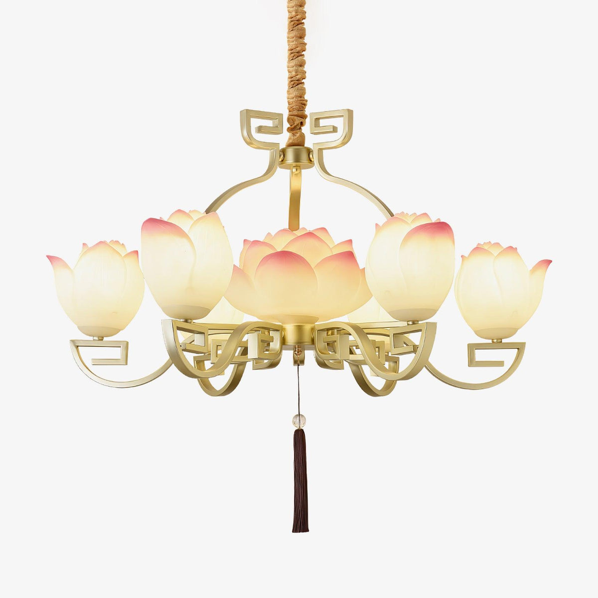 Lotus Bloom Chandelier – Handcrafted Architectural Luxury Lighting Fixture