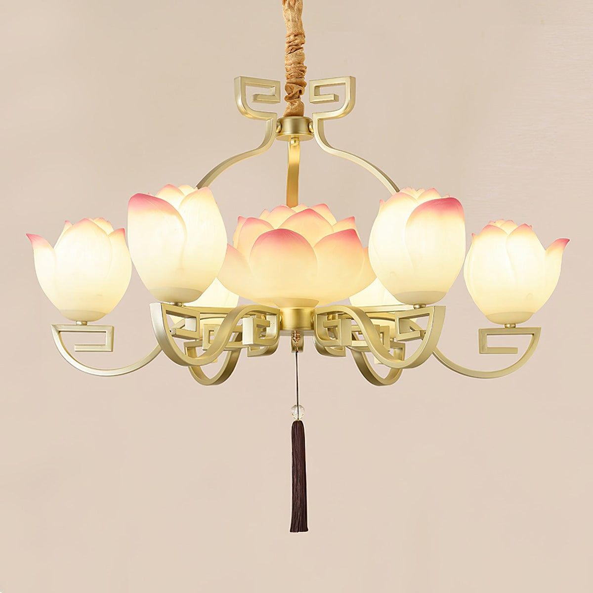 Lotus Bloom Chandelier – Ambient Illumination in Luxury Interior Setting View 13