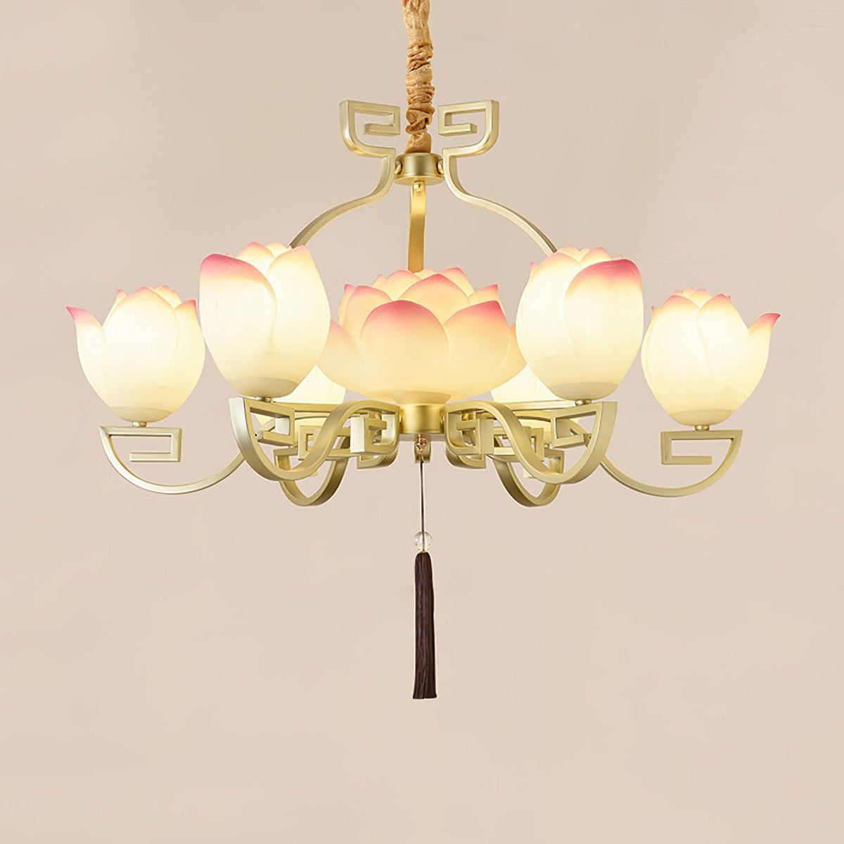 Lotus Bloom Chandelier – Ambient Illumination in Luxury Interior Setting View 5