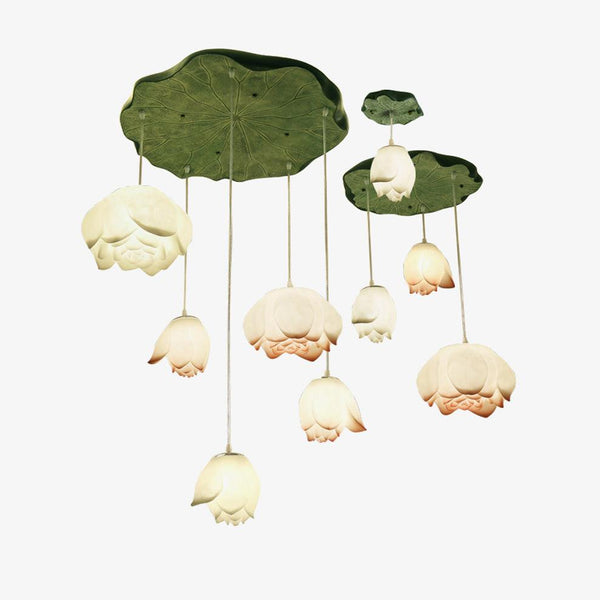 Lotus Curated Iron & Glass Chandelier
