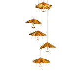 Golden Ginkgo Spiral Curated Solid Brass Chandel – dimensional scale reference #1