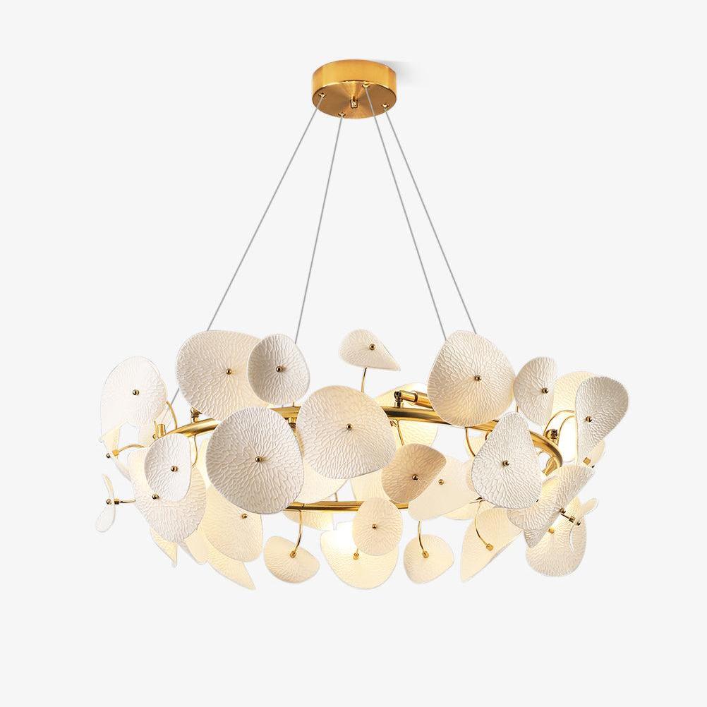 Lotus Petal Chandelier – Handcrafted Architectural Luxury Lighting Fixture