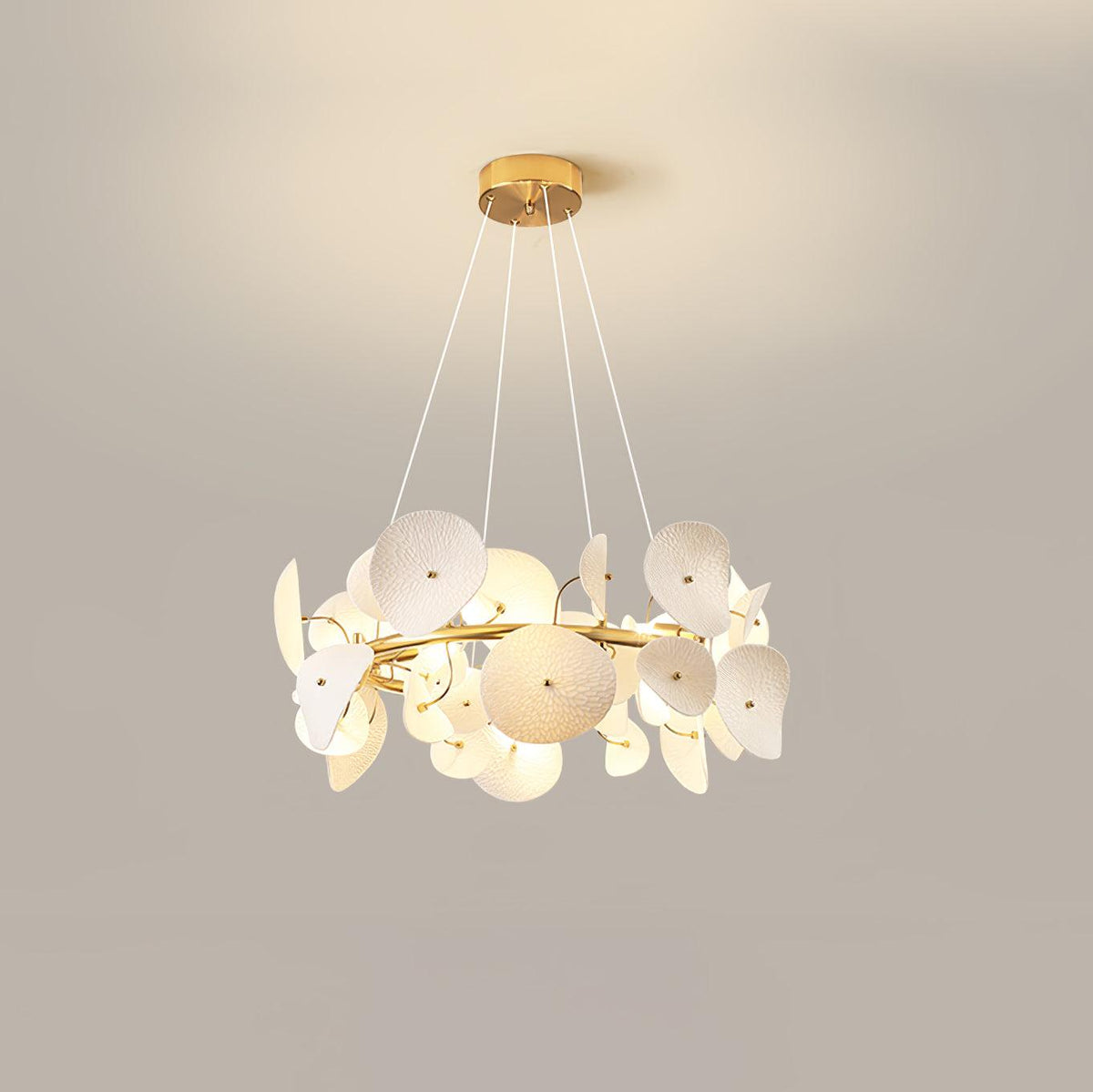 Lotus Petal Chandelier – Ambient Illumination in Luxury Interior Setting View 16