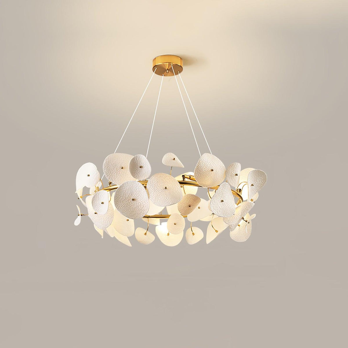 Lotus Petal Chandelier – Ambient Illumination in Luxury Interior Setting View 17