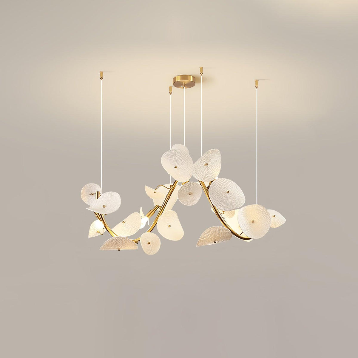 Lotus Petal Chandelier – Ambient Illumination in Luxury Interior Setting View 19