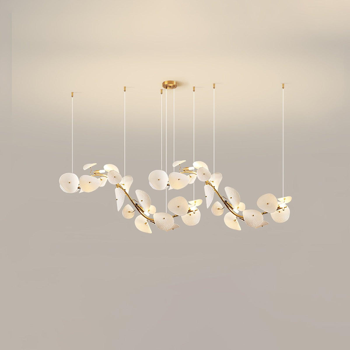Lotus Petal Chandelier – Ambient Illumination in Luxury Interior Setting View 20