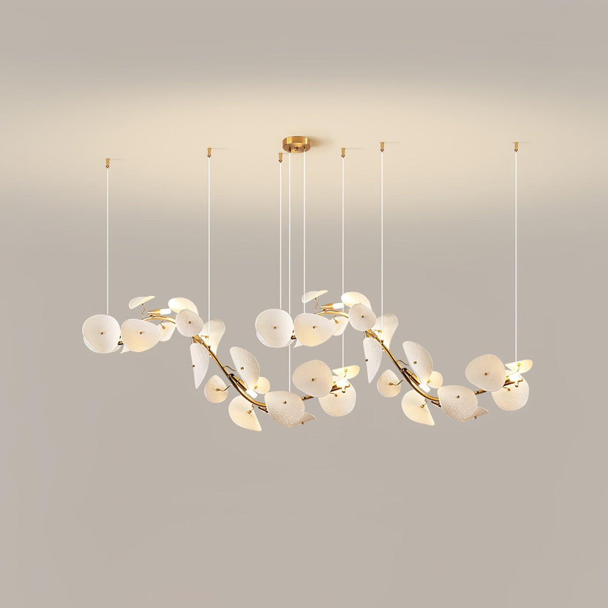 Lotus Petal Chandelier – Ambient Illumination in Luxury Interior Setting View 11