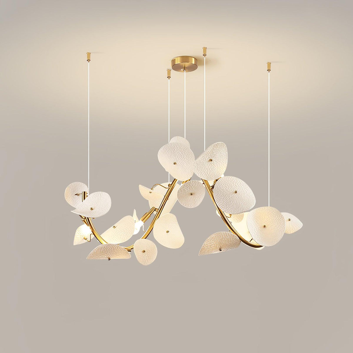 Lotus Petal Chandelier – Ambient Illumination in Luxury Interior Setting View 13