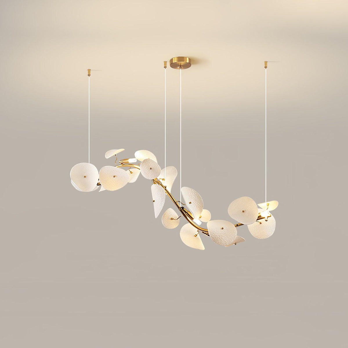 Lotus Petal Chandelier – Ambient Illumination in Luxury Interior Setting View 14