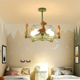Lovely Deer Wooden Curated Mouth-Blown Frosted G installed in residential dining space