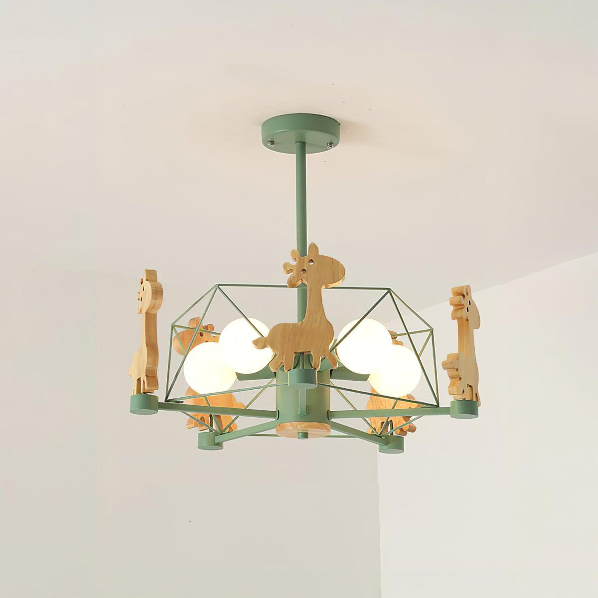 Lovely Deer Wooden Curated Mouth-Blown Frosted G – ∅ 20.8 x H 9.8  Dia 53cm x H 25cm finish configuration