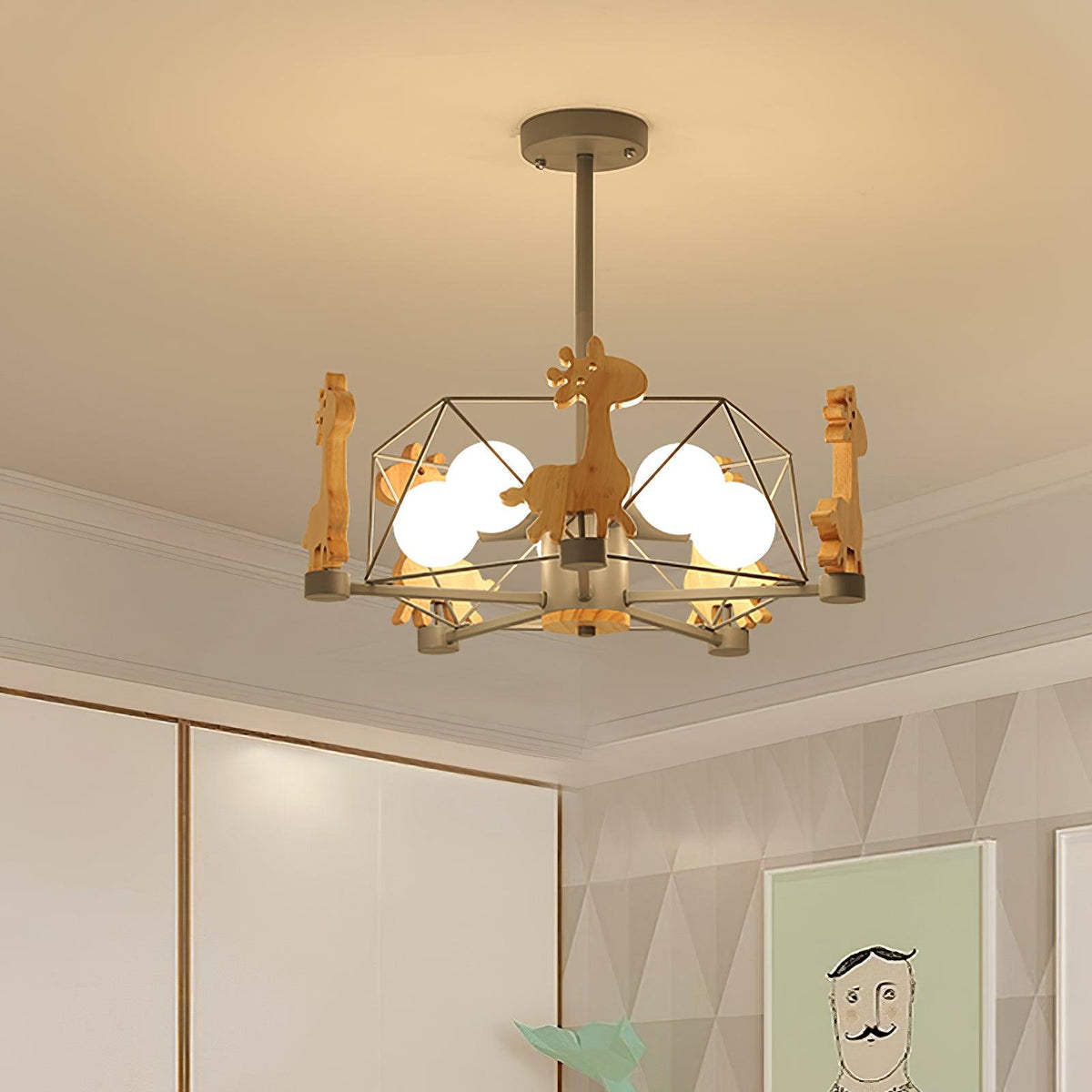 Lovely Deer Wooden Curated Mouth-Blown Frosted G – architectural ceiling profile