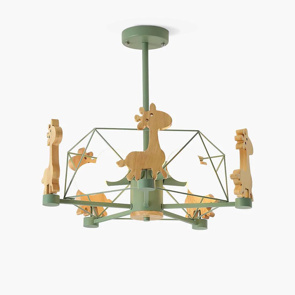 Lovely Deer Wooden Curated Mouth-Blown Frosted G – Mouth-Blown Frosted Glass Chandelier