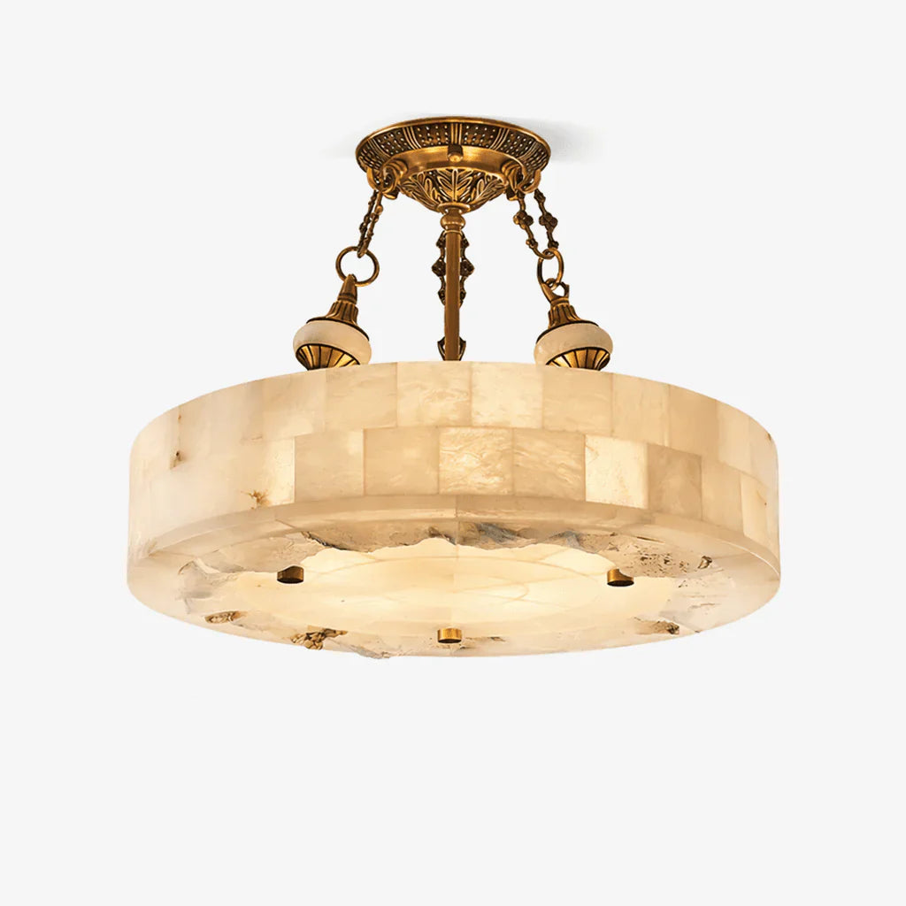 Ceiling Light View 15 | French Minimalist Marble & Antique Brass Flush Mount Ceiling Light | Luxury Designer Ceiling Lamp | JINSHE Lucas | JINSHE