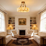 Ceiling Light View 2 | French Minimalist Marble & Antique Brass Flush Mount Ceiling Light | Luxury Designer Ceiling Lamp | JINSHE Lucas | JINSHE