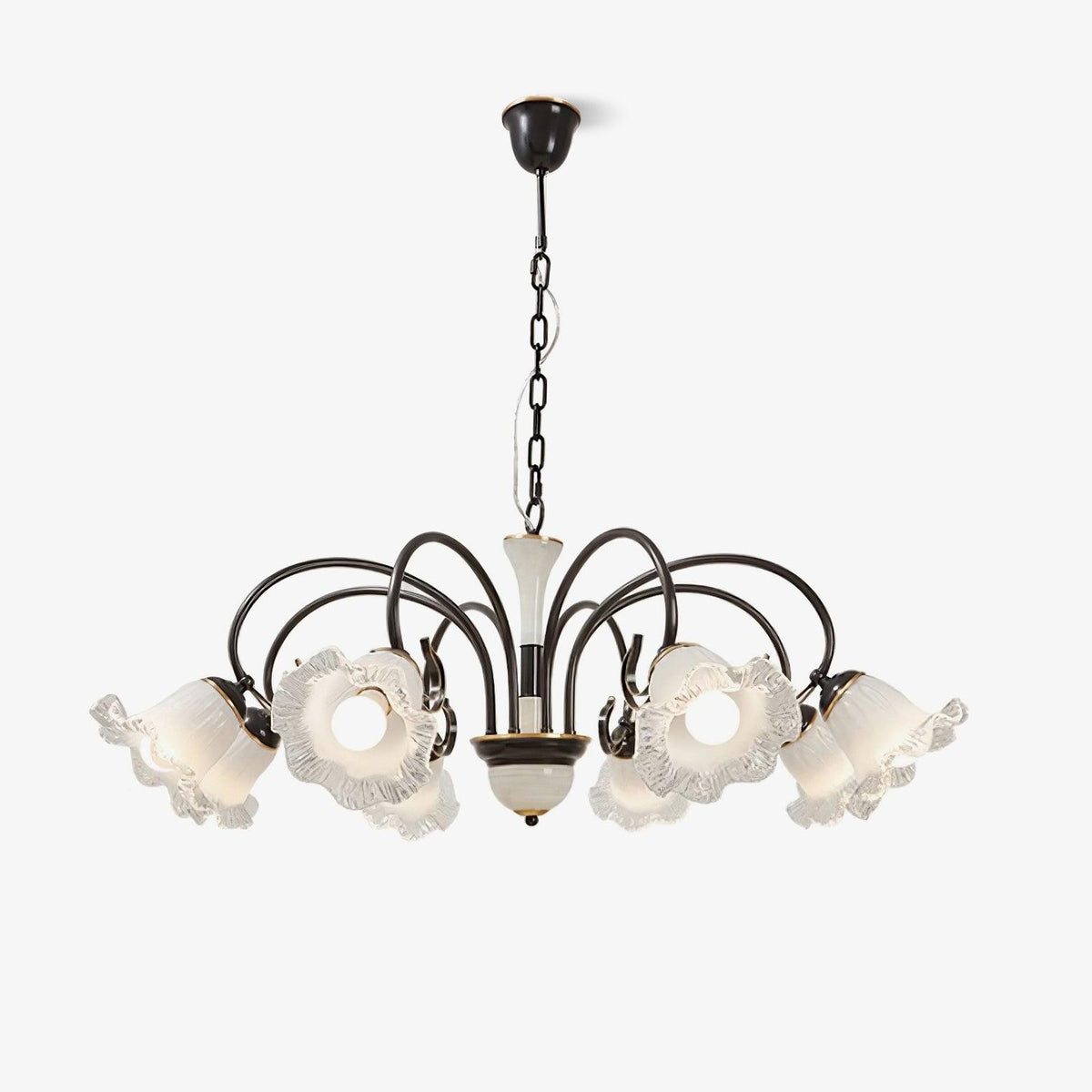 Luce Black Chandelier – Handcrafted Architectural Luxury Lighting Fixture