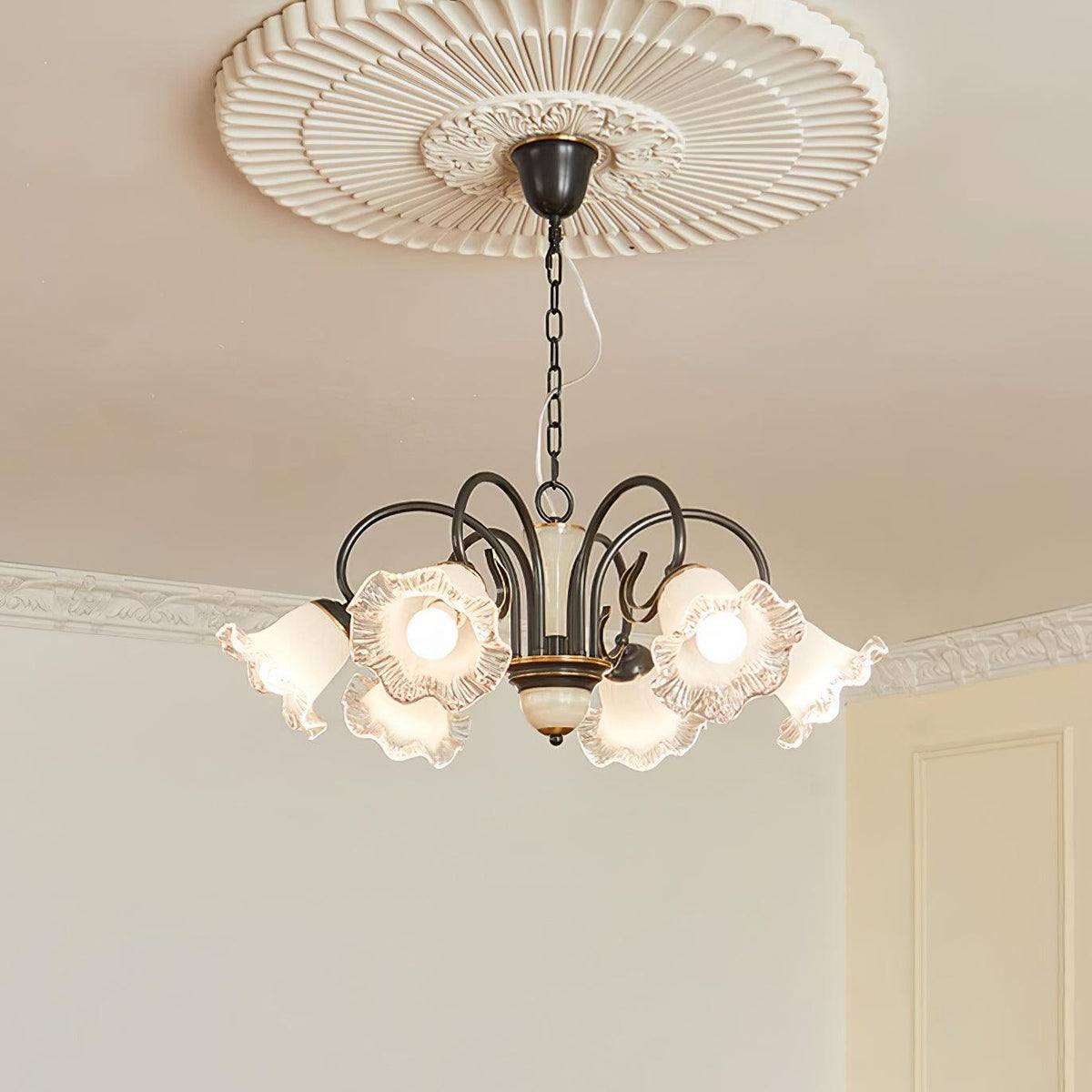 Luce Black Chandelier – Ambient Illumination in Luxury Interior Setting View 6