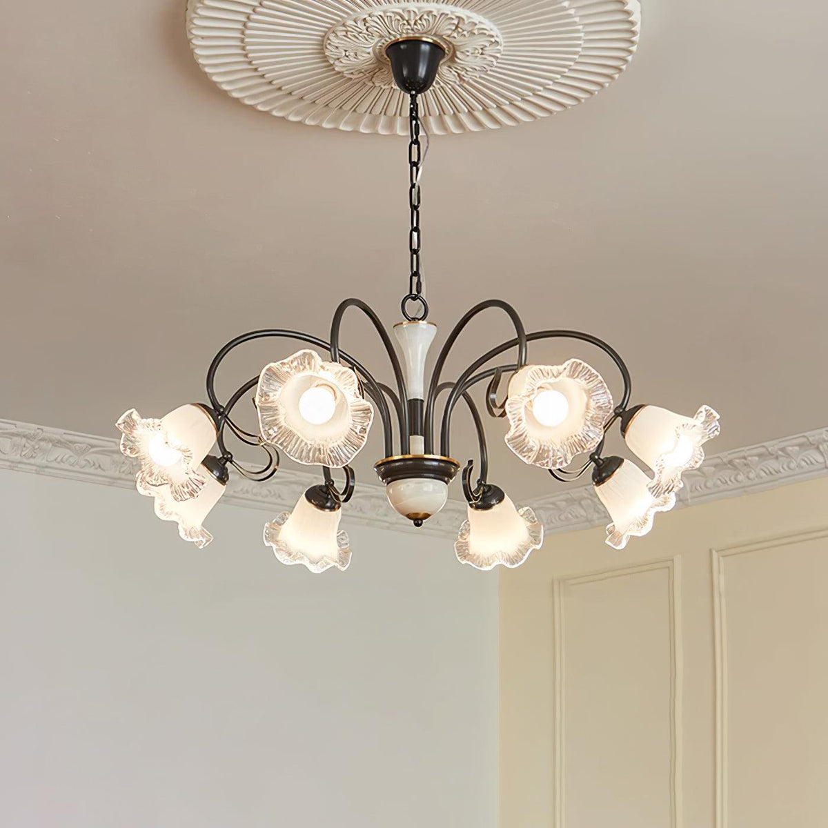 Luce Black Chandelier – Ambient Illumination in Luxury Interior Setting View 7
