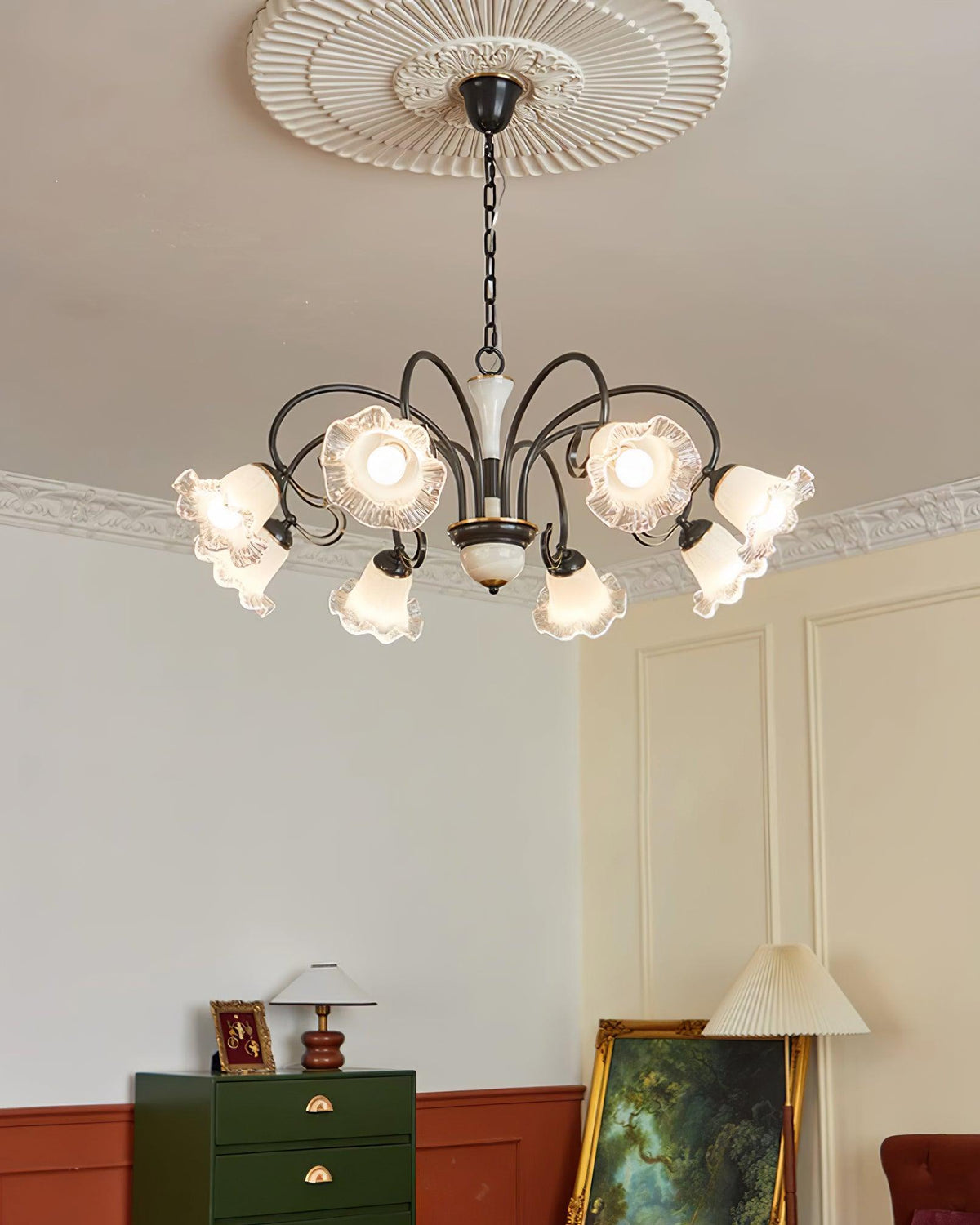 Luce Black Chandelier – Ambient Illumination in Luxury Interior Setting View 8