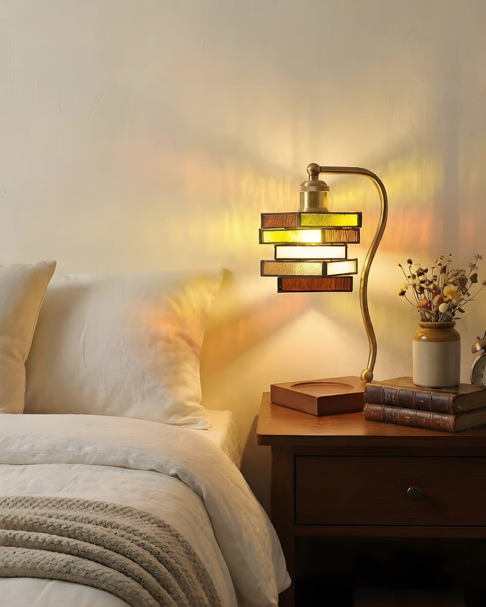 Lucerra Curated Amber Art Glass Table Lamp