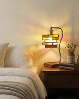 Lucerra Curated Amber Art Glass Table Lamp – macro detail view