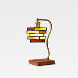 Lucerra Curated Amber Art Glass Table Lamp – architectural ceiling profile