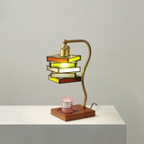 Lucerra Curated Amber Art Glass Table Lamp installed in residential dining space