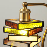 Lucerra Curated Amber Art Glass Table Lamp – dimensional scale reference