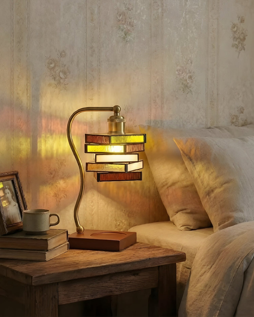Lucerra Curated Amber Art Glass Table Lamp