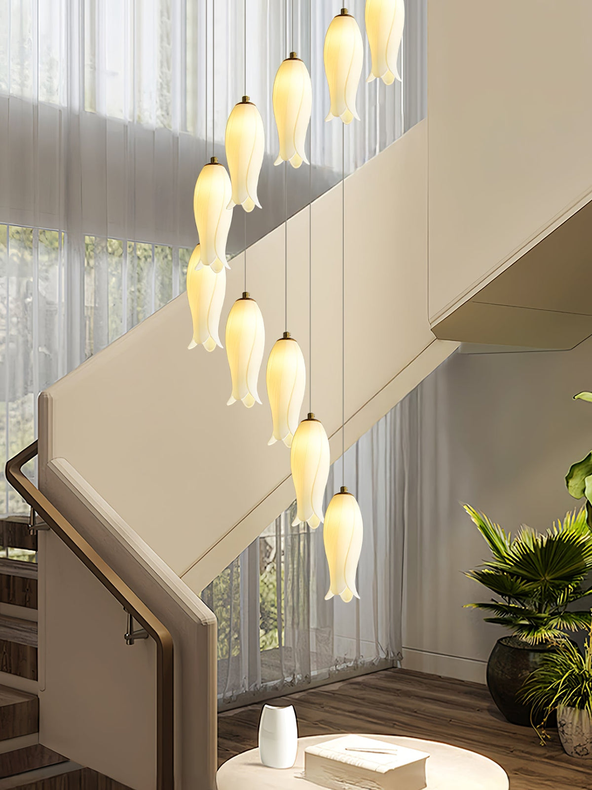 Luma Flora Stairs Chandelier – Ambient Illumination in Luxury Interior Setting View 12