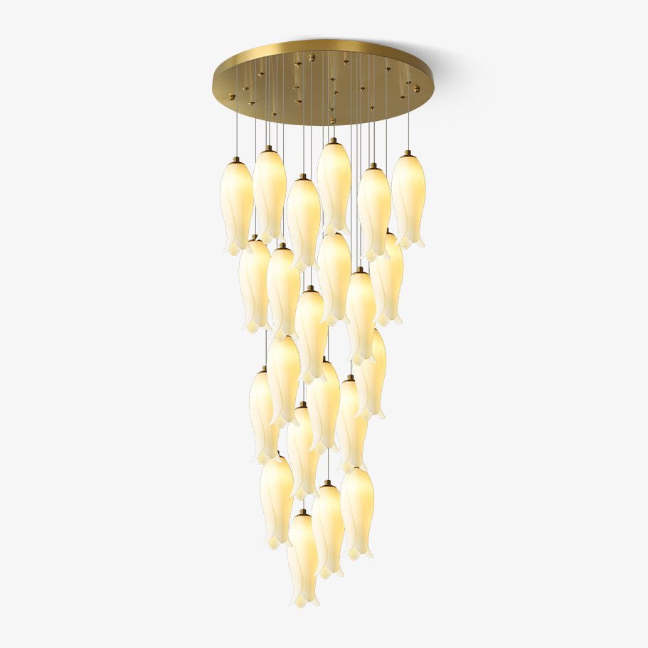 Luma Flora Stairs Chandelier – Handcrafted Architectural Luxury Lighting Fixture