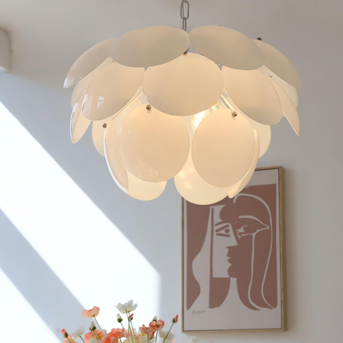 Luminous Petal Glass Chandelier – Ambient Illumination in Luxury Interior Setting View 10