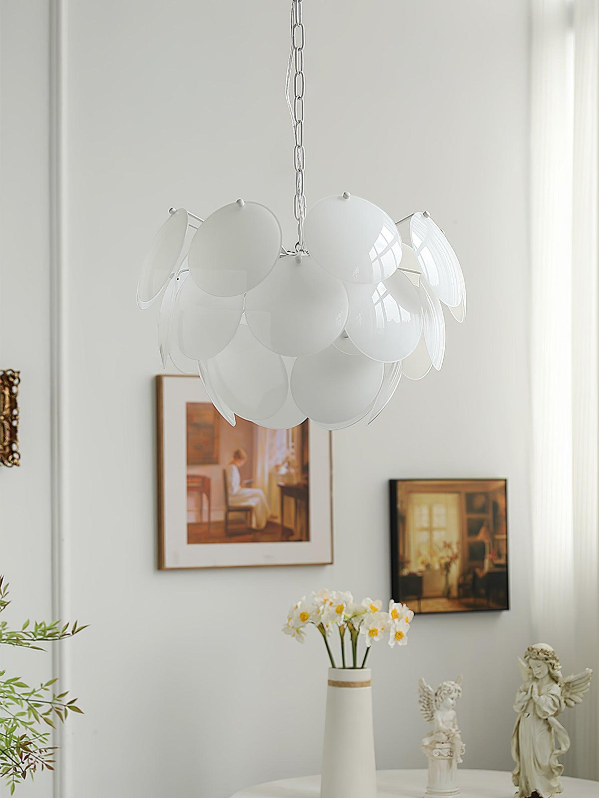 Luminous Petal Glass Chandelier – Ambient Illumination in Luxury Interior Setting View 15