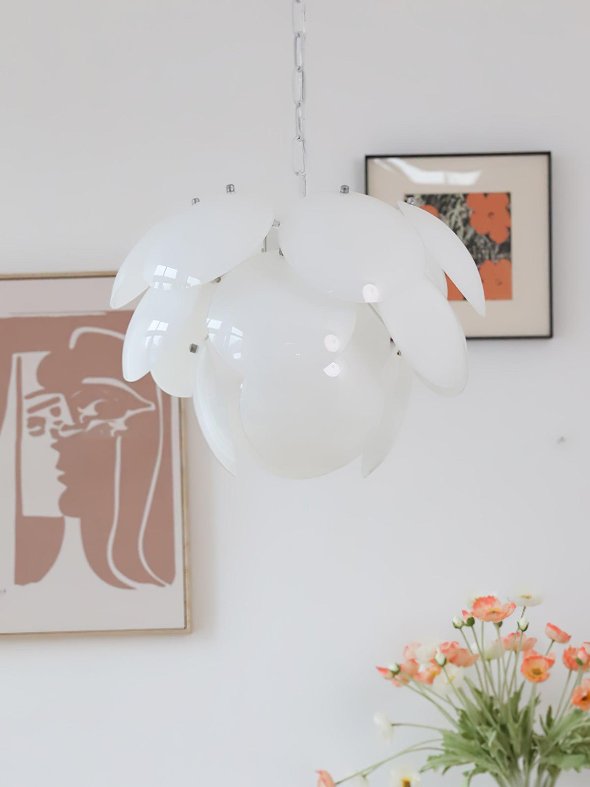 Luminous Petal Glass Chandelier – Ambient Illumination in Luxury Interior Setting View 11