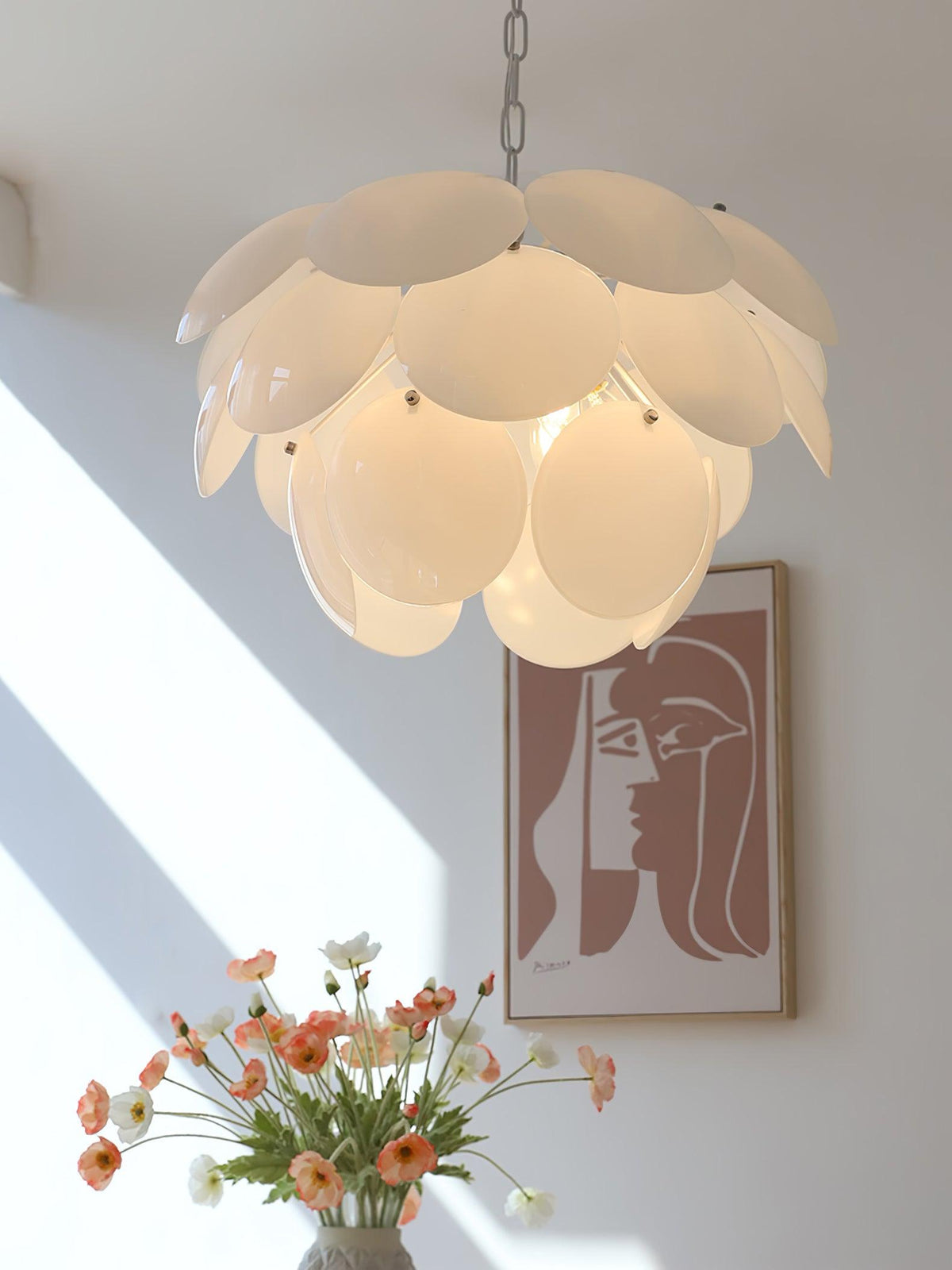 Luminous Petal Glass Chandelier – Ambient Illumination in Luxury Interior Setting View 12