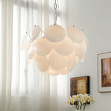 Luminous Petal Glass Chandelier – Ambient Illumination in Luxury Interior Setting View 4
