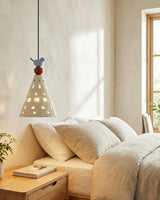 Lumo Pony Curated Hand-Thrown Ceramic Pendant Li – illuminated warm ambiance setting