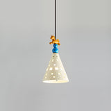 Lumo Pony Curated Hand-Thrown Ceramic Pendant Li – full fixture elevation view