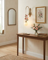 Lunafleur Alabaster Curated Alabaster Wall Sconc installed in residential dining space