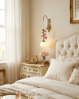 Lunafleur Alabaster Curated Alabaster Wall Sconc warm illuminated room view