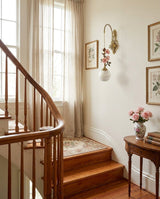 Lunafleur Alabaster Curated Alabaster Wall Sconc – illuminated warm ambiance setting