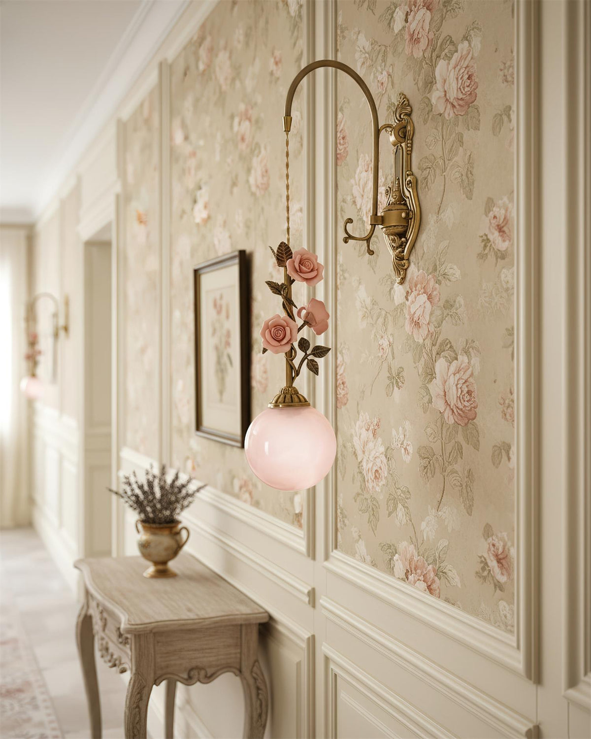 Lunafleur Curated Mouth-Blown Frosted Glass Wall – side angled contour profile