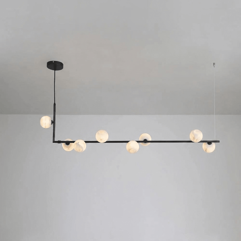 Lunara Alabaster Orb Curated Alabaster Chandelie – 8 Lights: L 47.2 × H 59 finish configuration #1