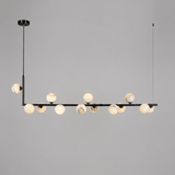 Lunara Alabaster Orb Curated Alabaster Chandelie – 13 Lights: L 59.1 × H 14.9 finish configuration #1